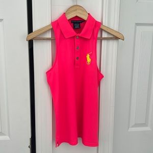 Ralph Lauren-new without tags. Holt pink racer back golf polo.